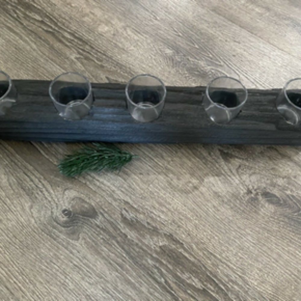 SAGEBROOK HOME 23" Wood Tea Light Holder (5 tea lights) black